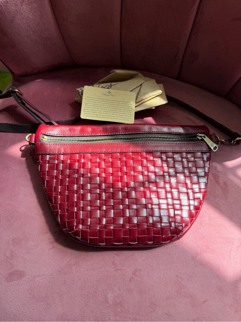 Patricia Nash Tinchi Woven Leather belt Bag - Red